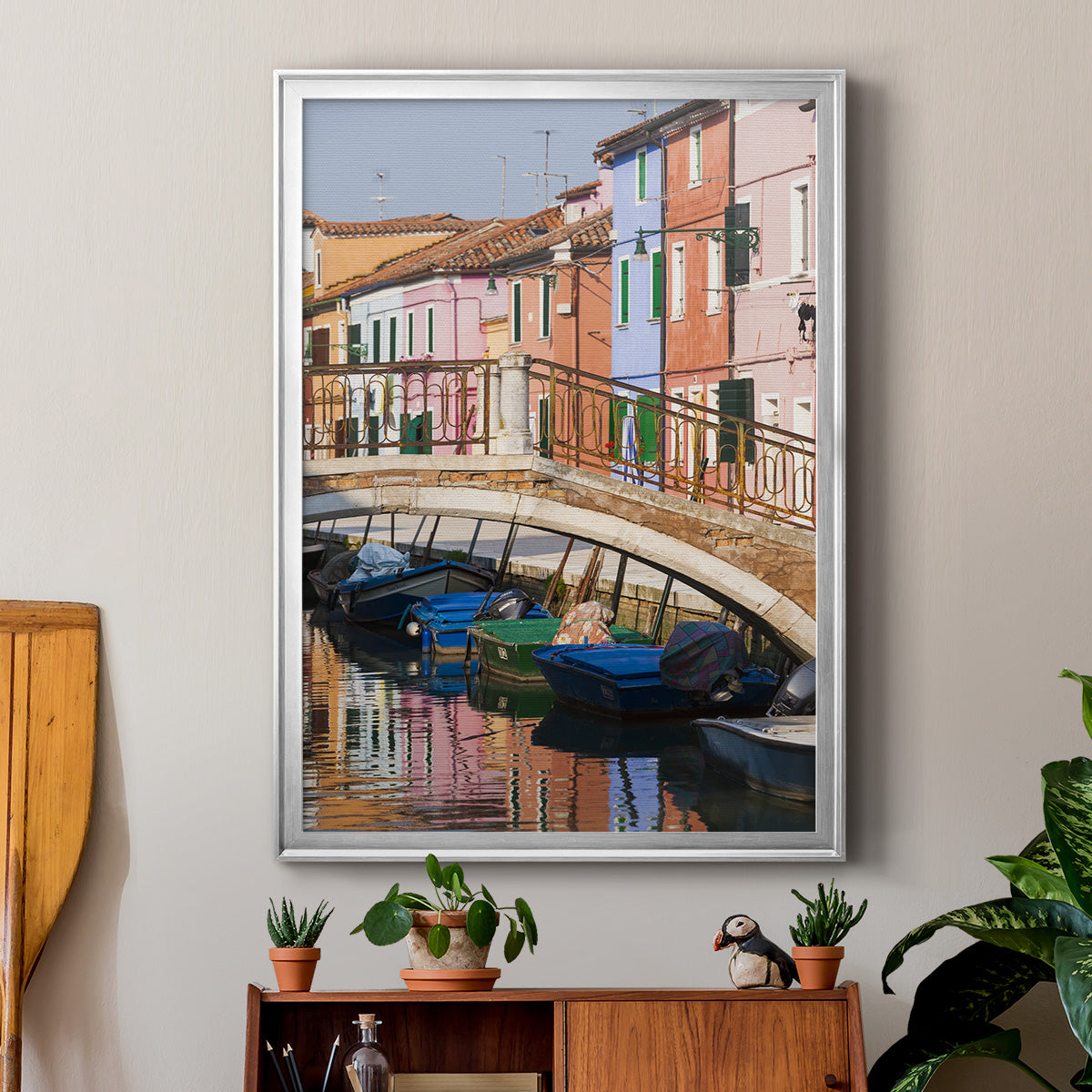 Colorful Canal - Modern Framed Canvas Print