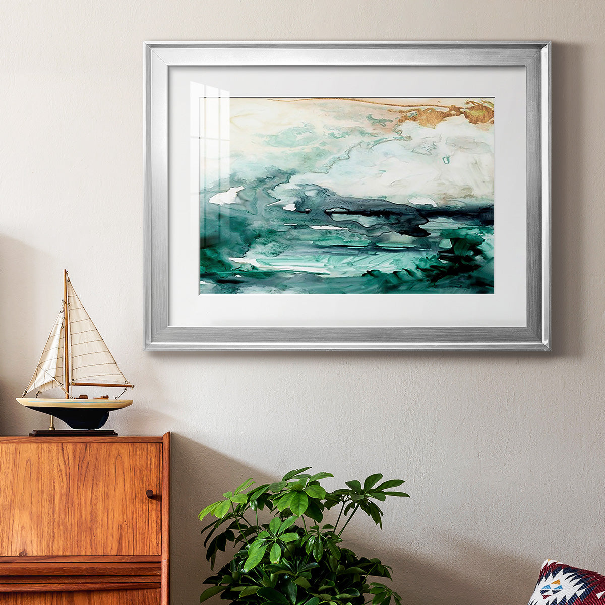 Sea Foam Flow I Premium Framed Print - Ready to Hang