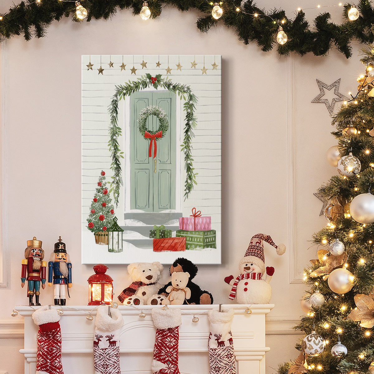 Festive Front Door I - Gallery Wrapped Canvas