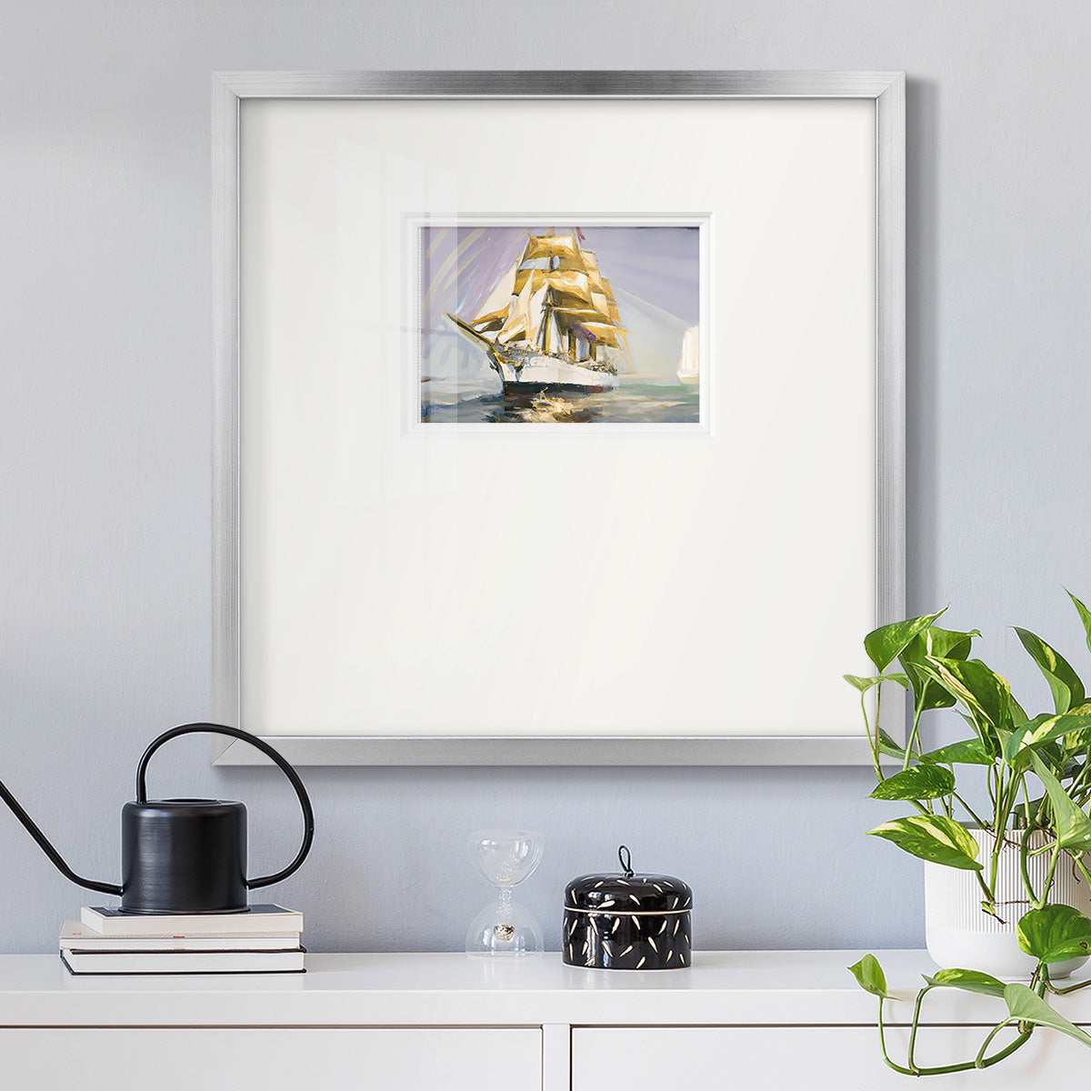 Golden Sail III Premium Framed Print Double Matboard