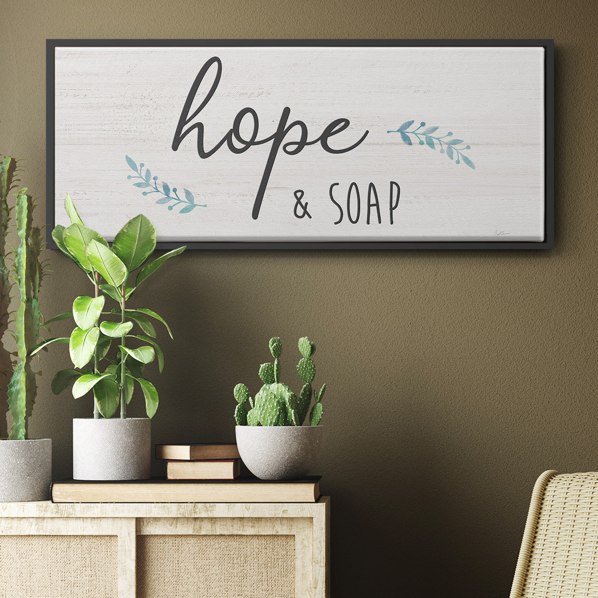 Hope & Soap - Floater Framed Canvas Print