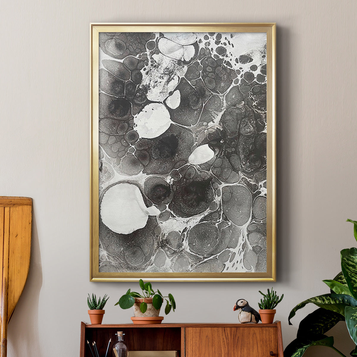 Marbling IV - Modern Framed Canvas Print