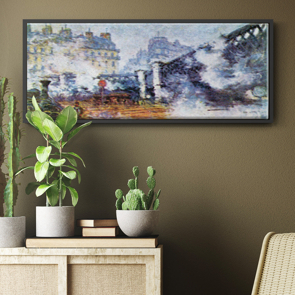 The Europe Bridge Saint Lazare Station in Paris - Floater Framed Canvas Print