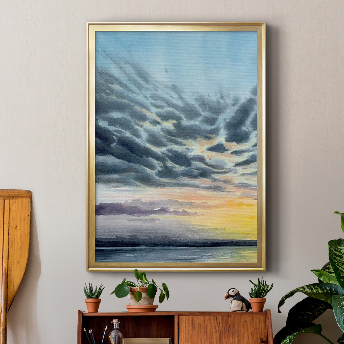 Anastasia Island Sunset I - Modern Framed Canvas Print