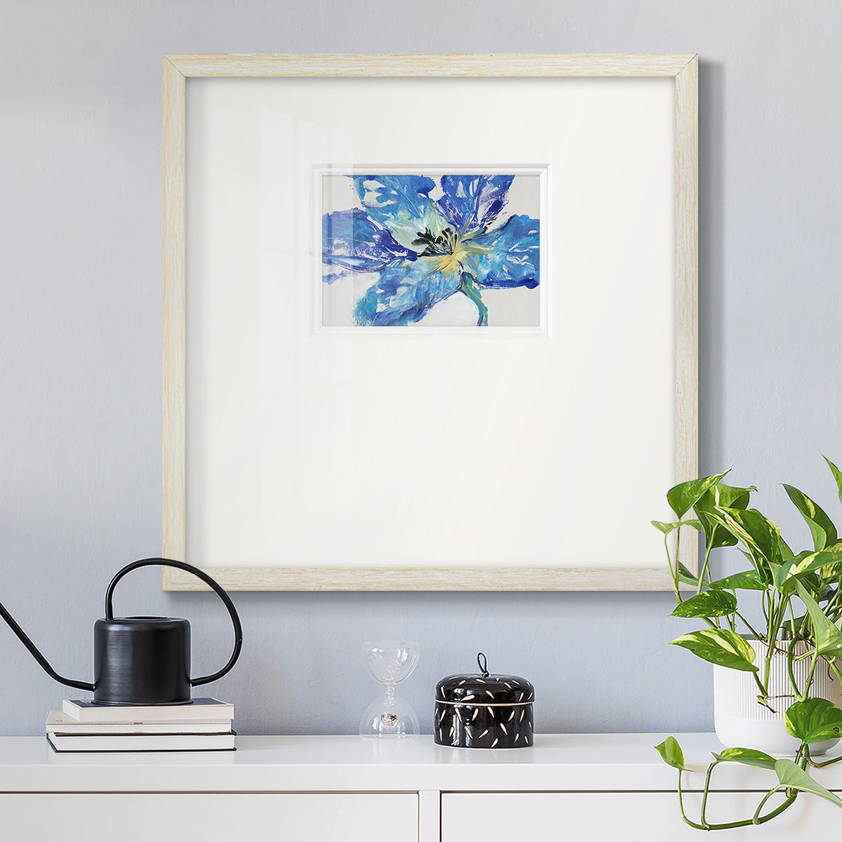 Fleur Bleue II Premium Framed Print Double Matboard