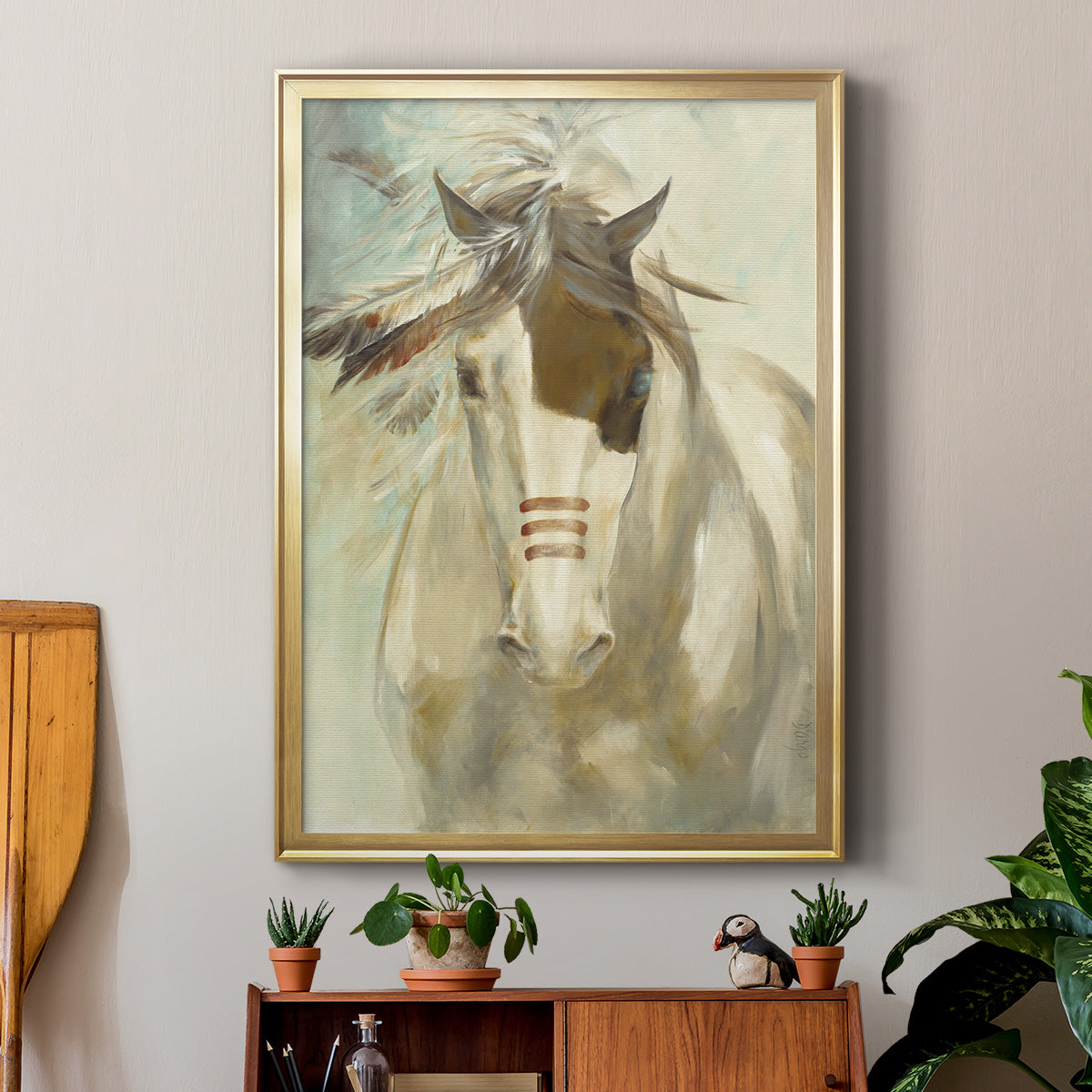 Warrior - Modern Framed Canvas Print