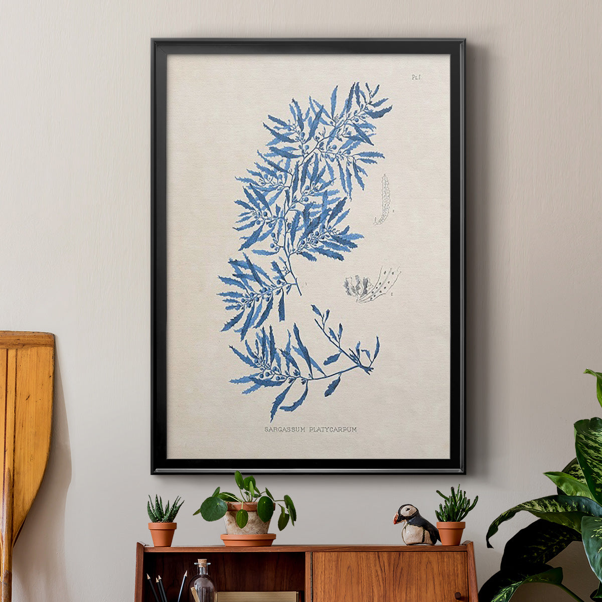 Blue Marine Algae III - Modern Framed Canvas Print