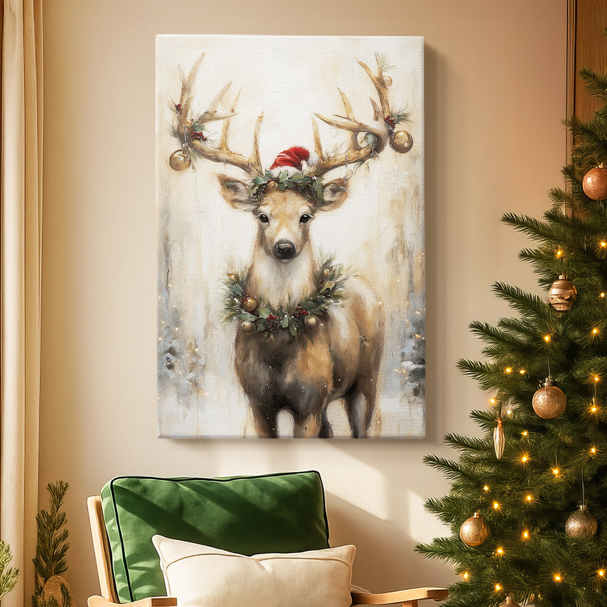 Tinsel-Gold Bells Parish - Canvas Art Print