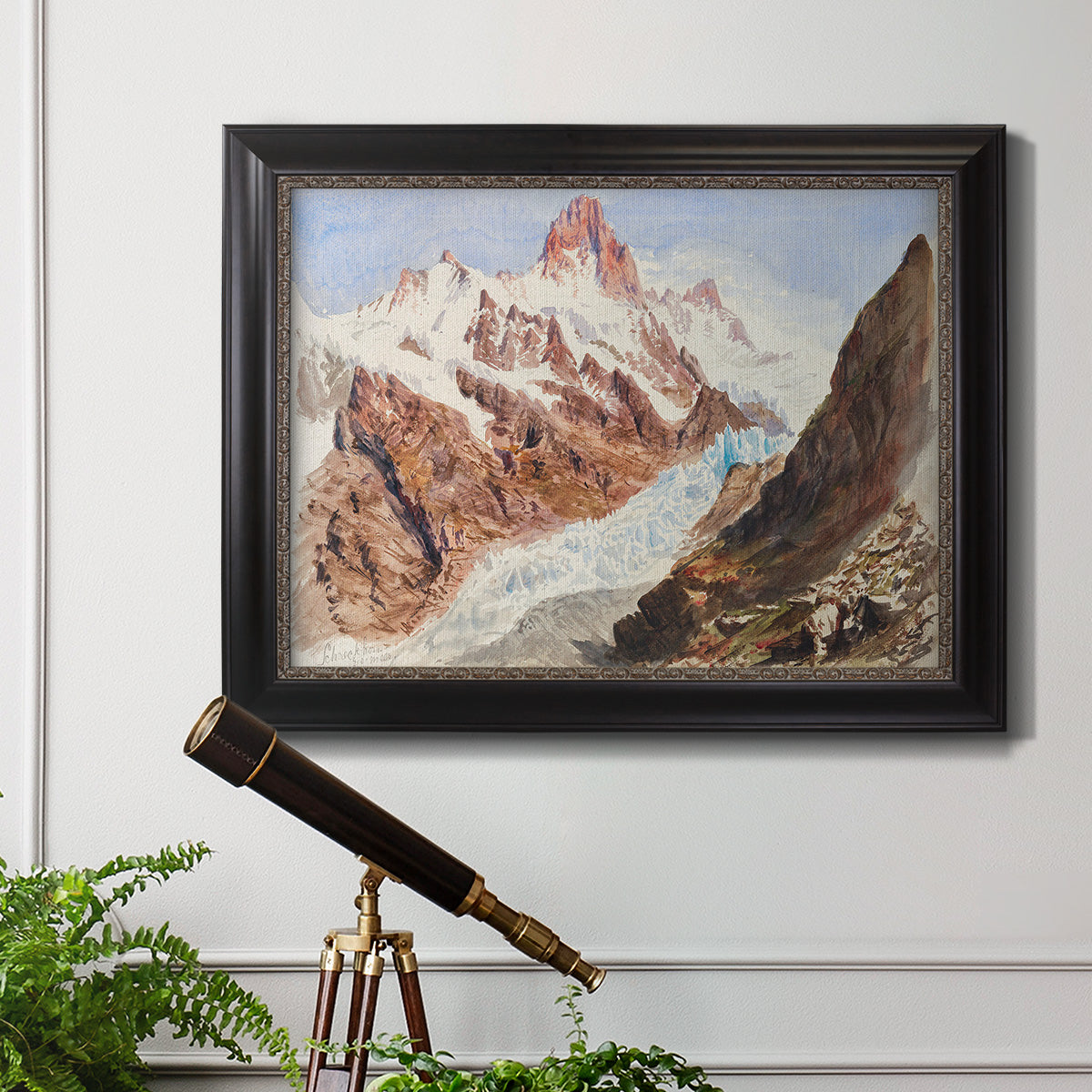 Schreckhorn, Eismeer - Ornate Framed Canvas Print