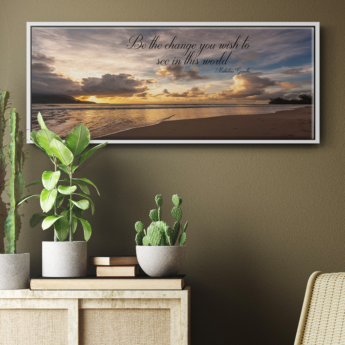 Be The Change - Floater Framed Canvas Print
