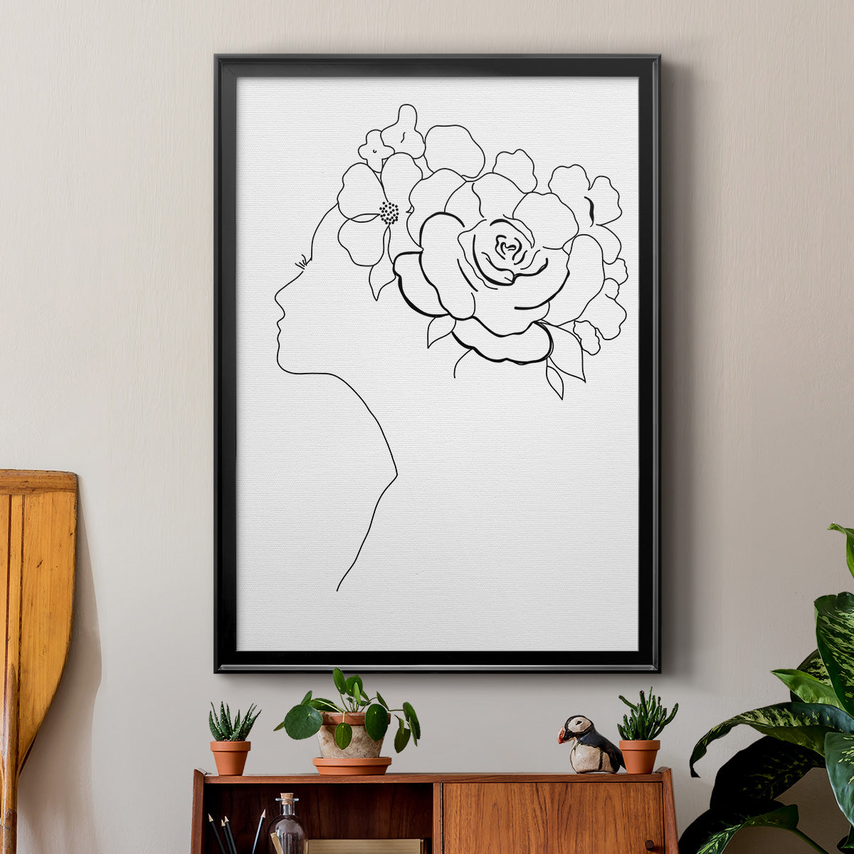 Fashion Floral Sketch II - Modern Framed Canvas Print