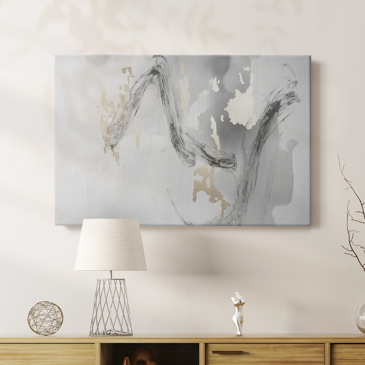 Grey Brushstrokes CXVII - Canvas Art Print