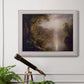 Luminous romantic landscape painting by Frederic Edwin Church in an ornate champagne frame displayed in a light-toned interior setting.
