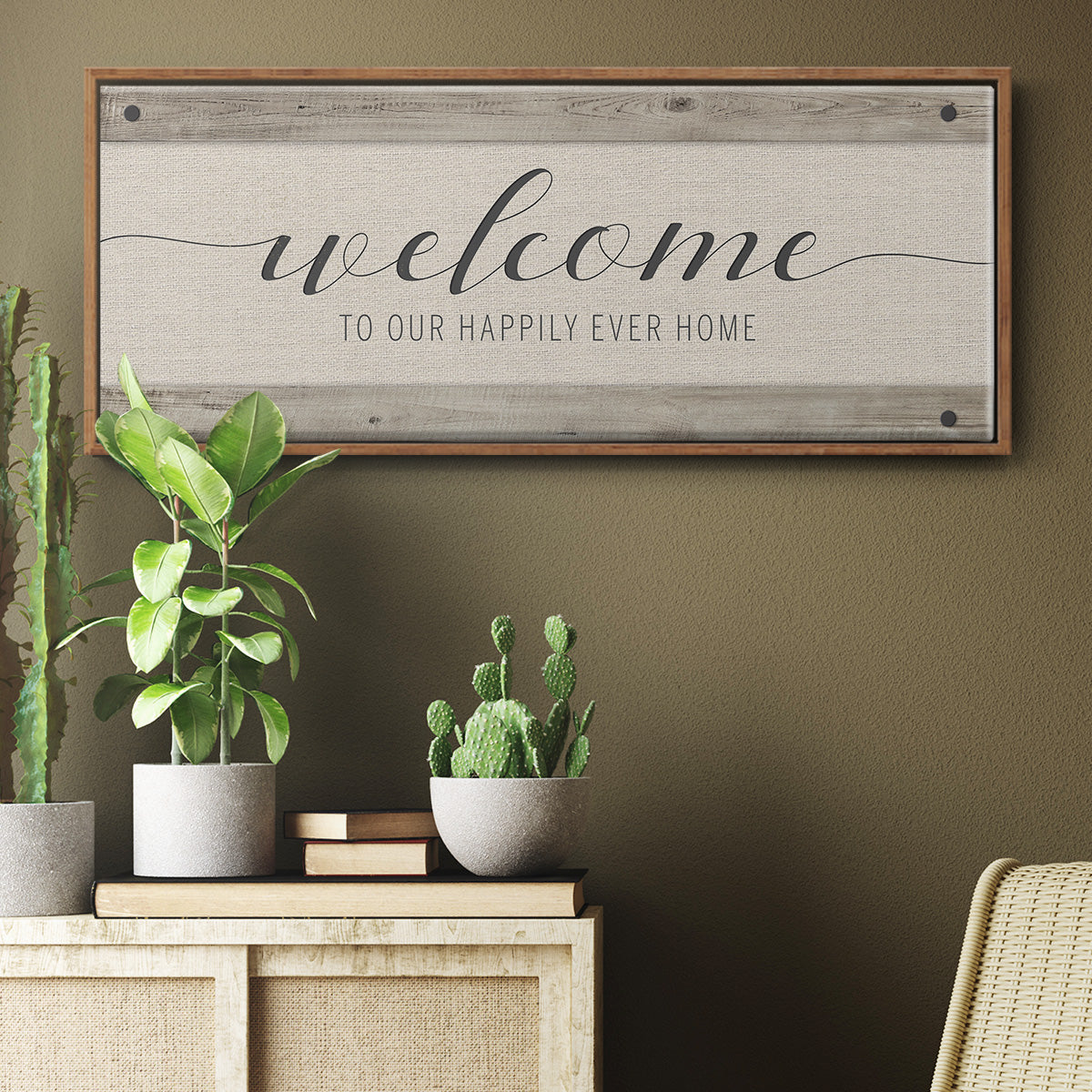 Happily Home - Floater Framed Canvas Print
