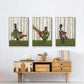 Pheasant Shooting Party 1 - Framed Premium Gallery Wrapped Canvas L Frame 3 Piece Set - Ready to Hang