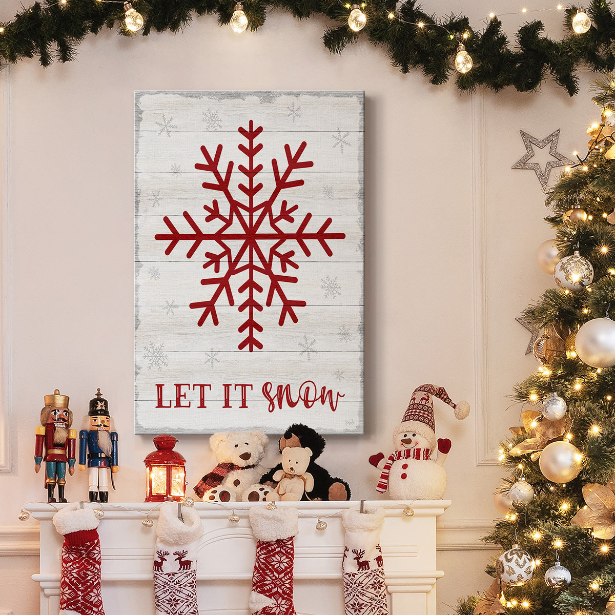 Let It Snow Snowflake - Gallery Wrapped Canvas