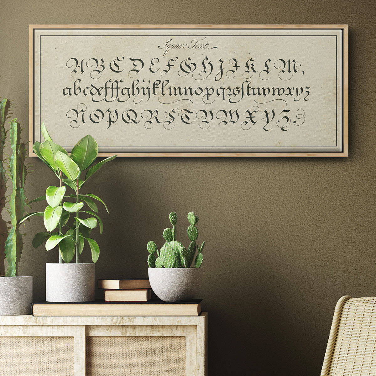 Manuscript Sampler III - Floater Framed Canvas Print