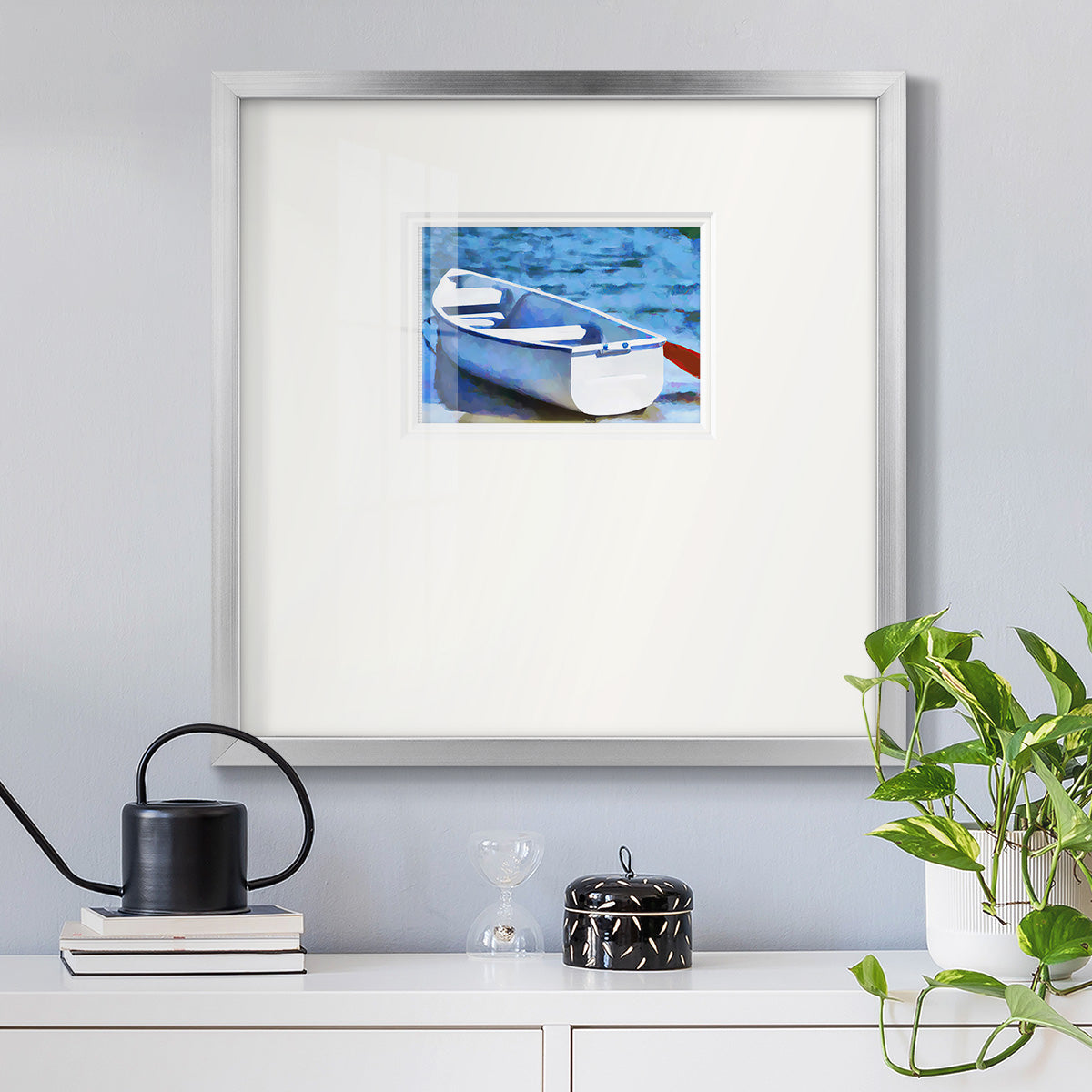 Colorful Rowboat II Premium Framed Print Double Matboard