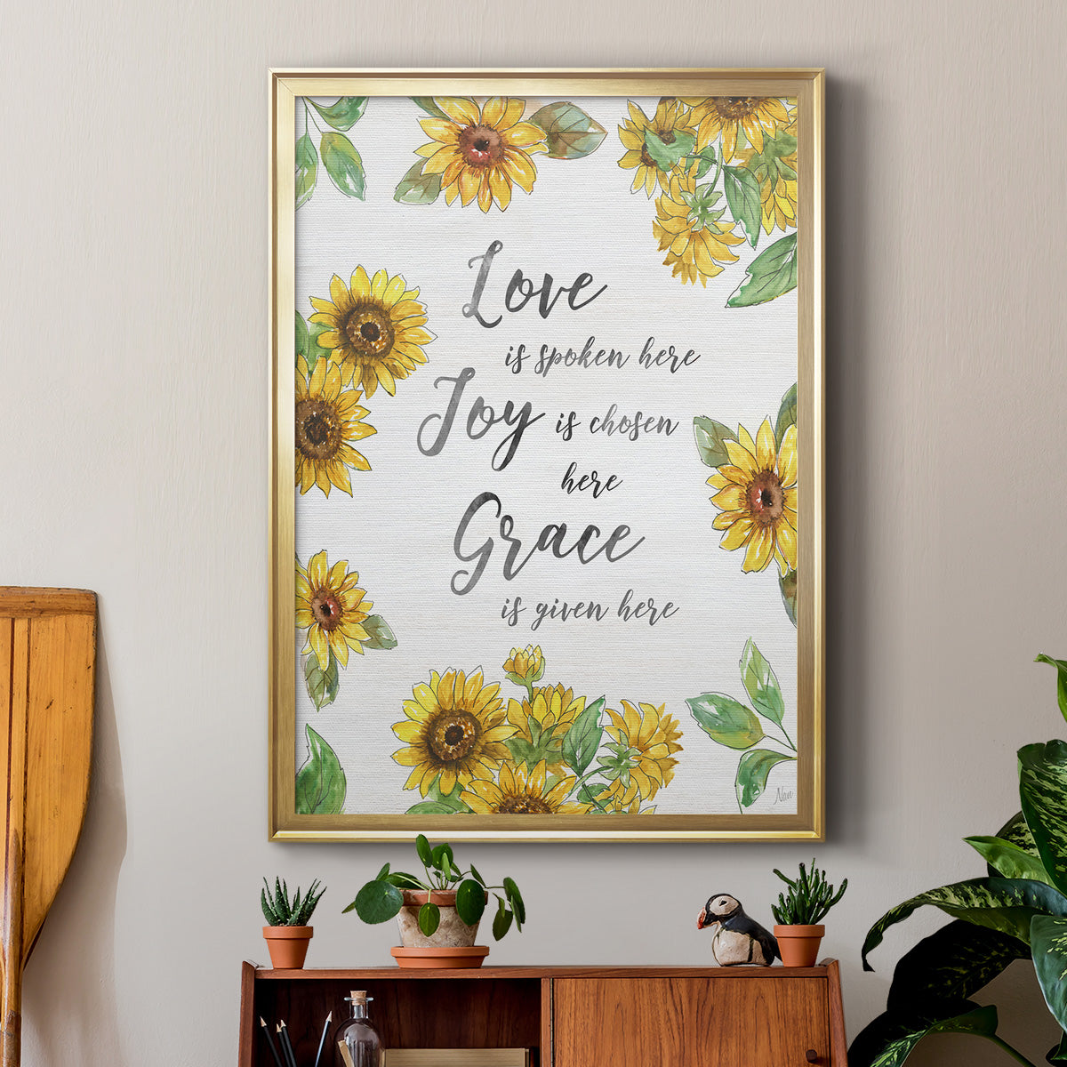 Grace Given Here - Modern Framed Canvas Print