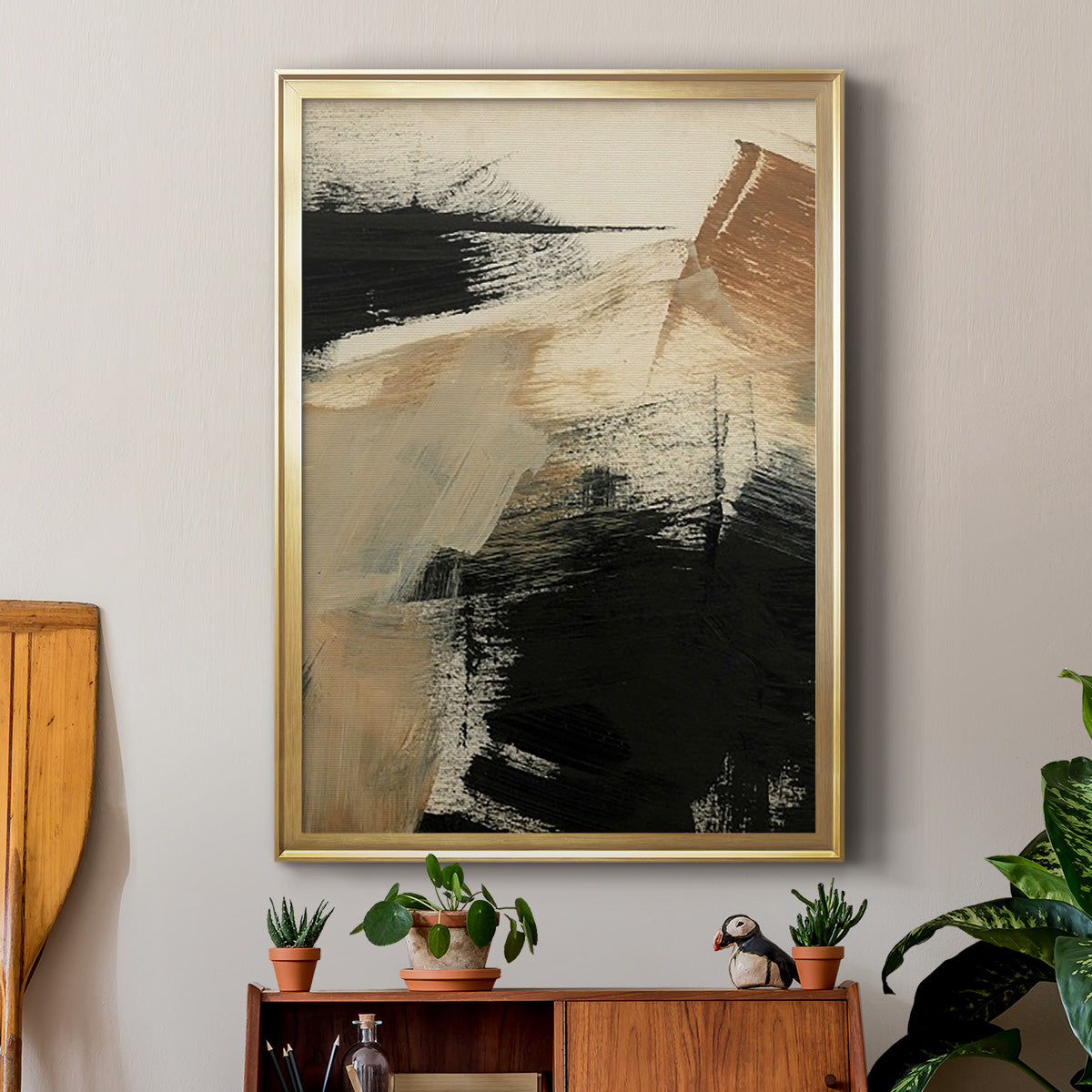Baked Paintstrokes III - Modern Framed Canvas Print