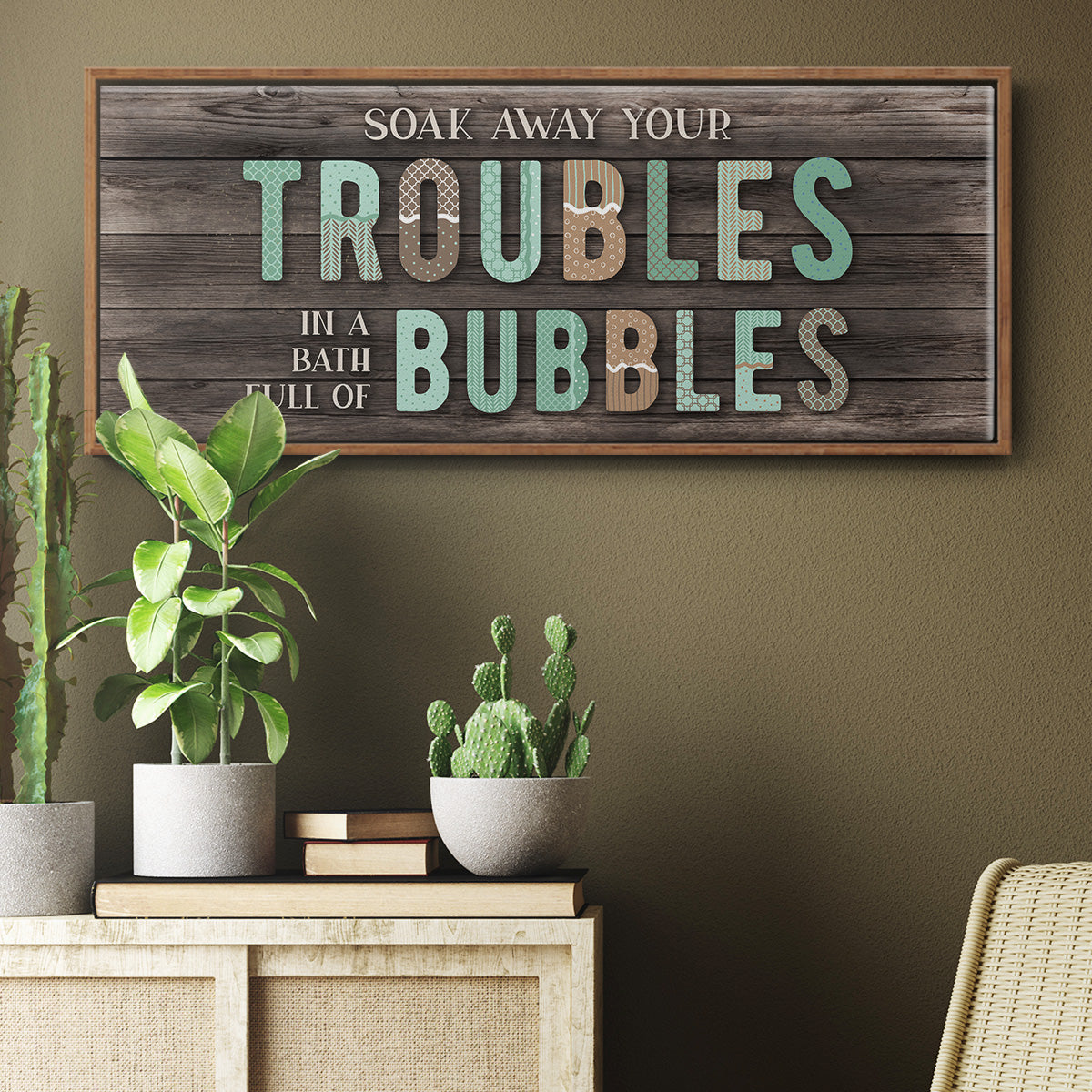 Troubles Bubbles - Floater Framed Canvas Print