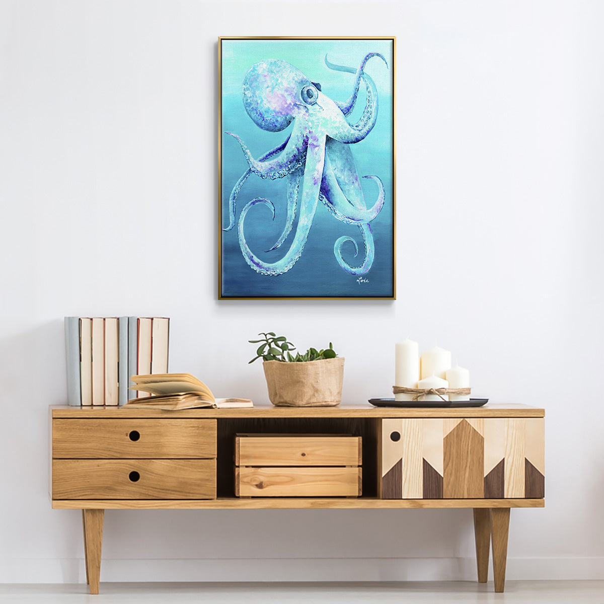 Octopus Framed Premium Gallery Wrapped Canvas - Ready to Hang