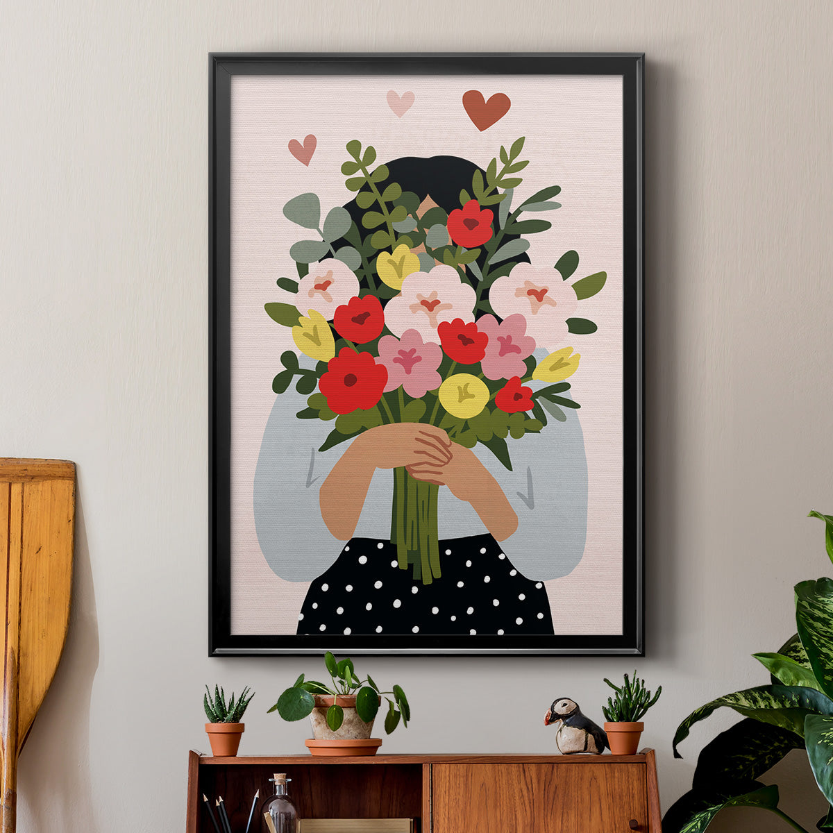 Darling Valentine Collection B - Modern Framed Canvas Print