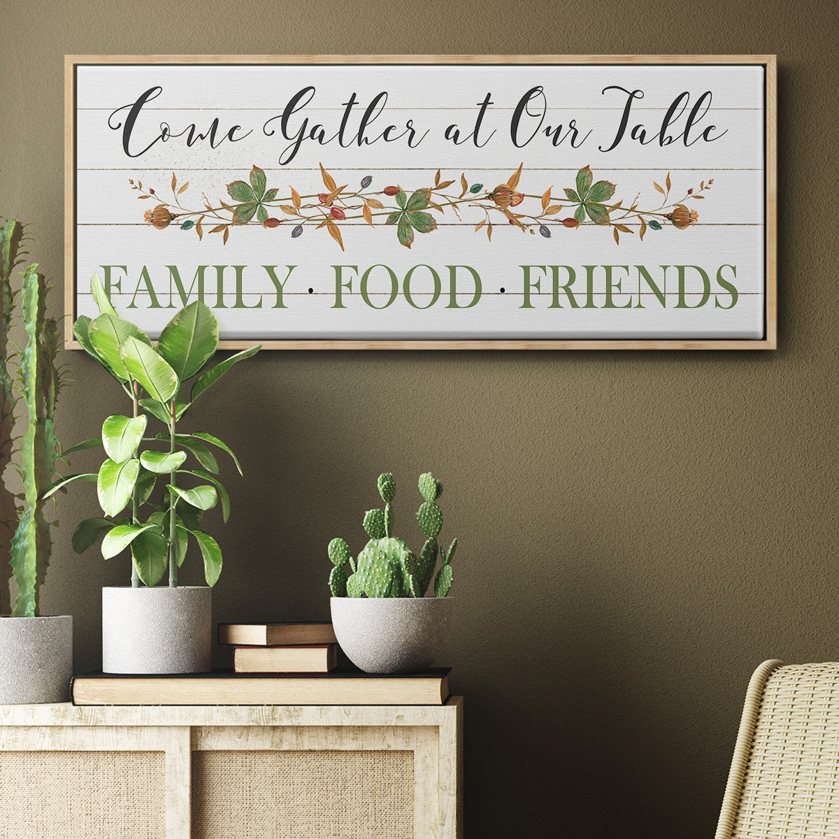Feeding Friends I - Floater Framed Canvas Print