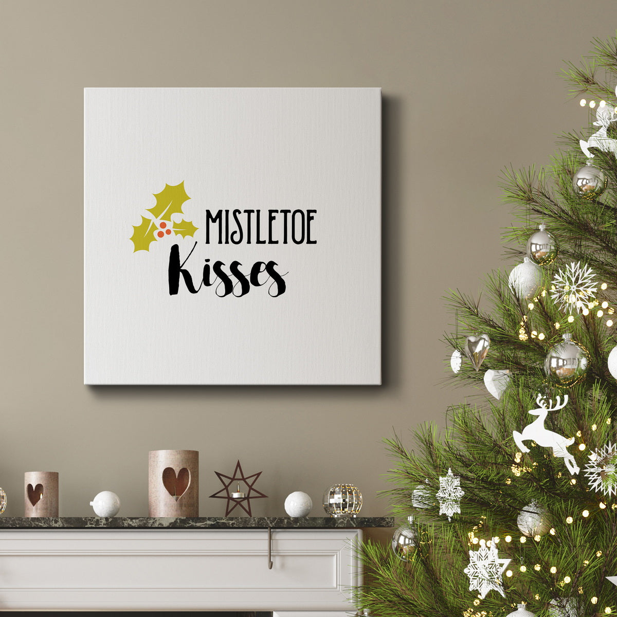 Mistletoe Kisses-Premium Gallery Wrapped Canvas - Ready to Hang