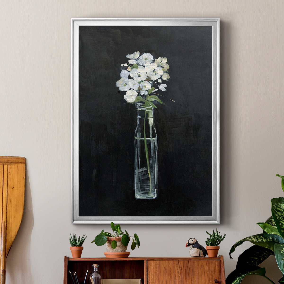 Sophisticated Farm Floral - Modern Framed Canvas Print