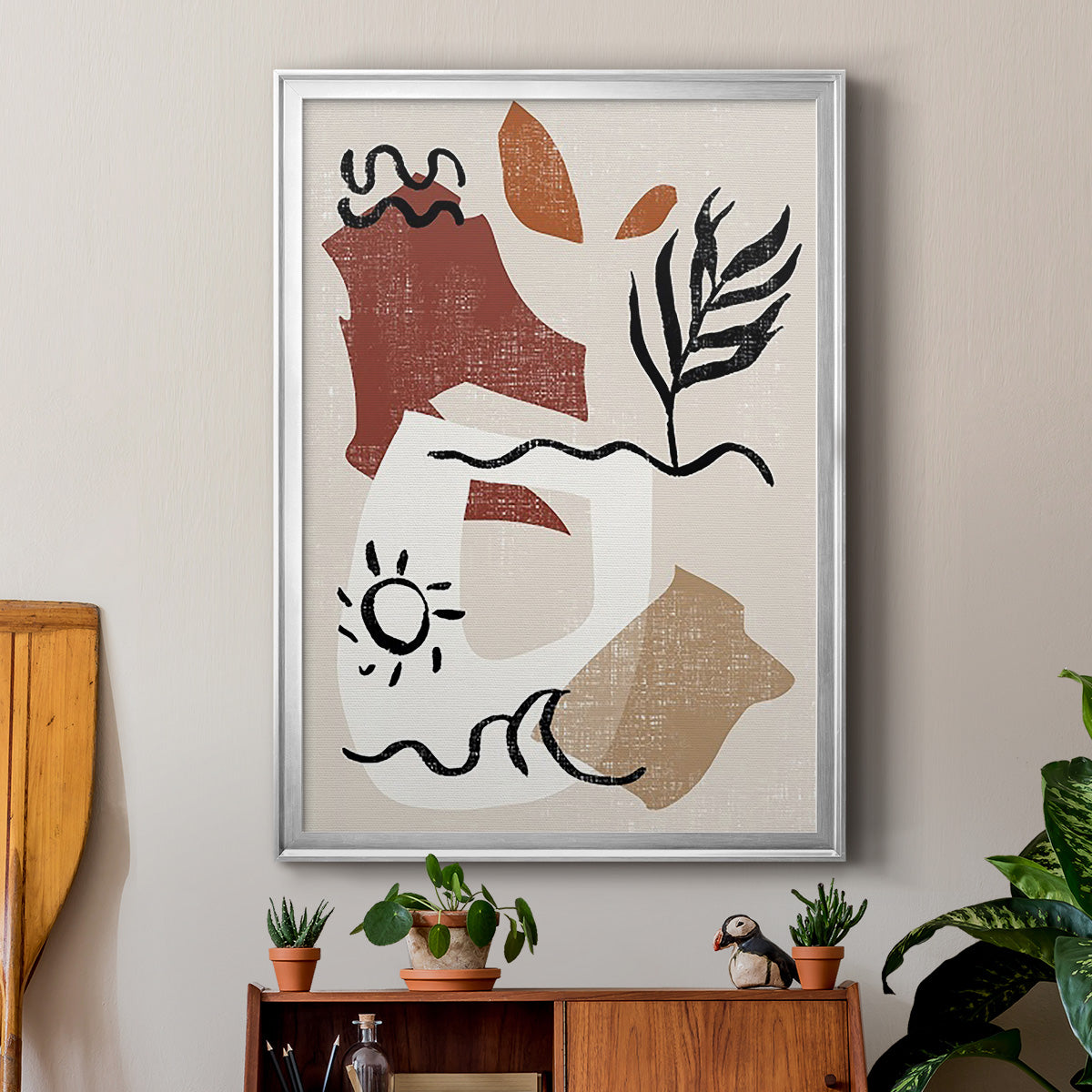 Soft Palms IV - Modern Framed Canvas Print