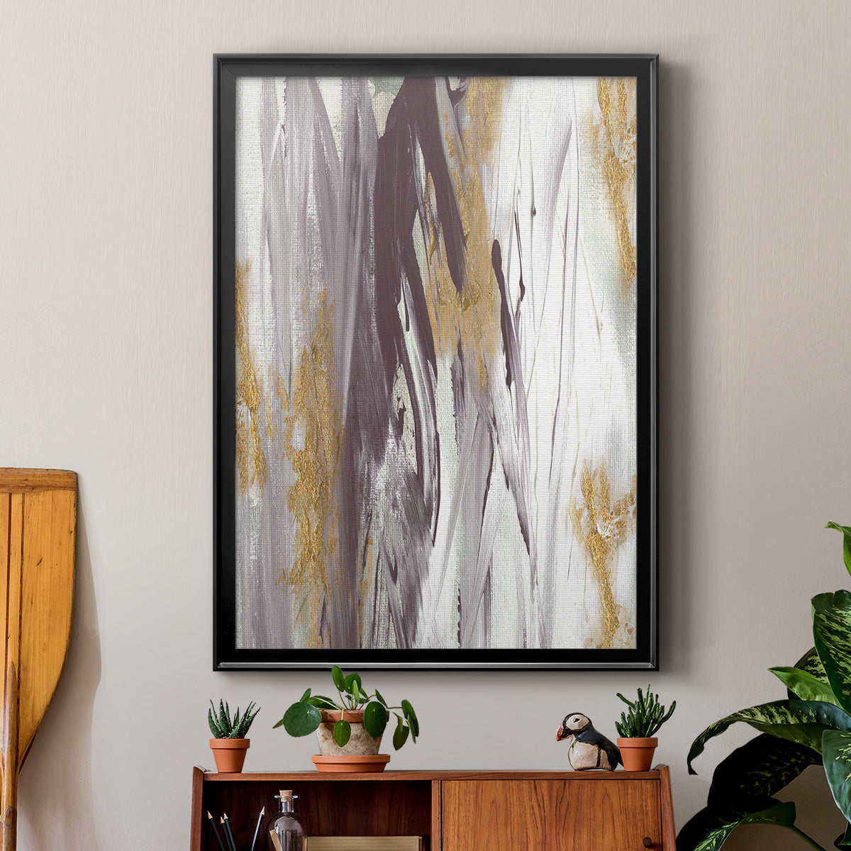 Tumultuous Amethyst I - Modern Framed Canvas Print