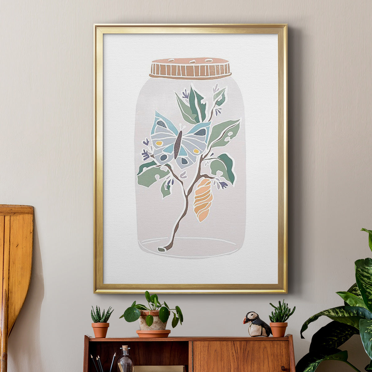 Nature Jar II - Modern Framed Canvas Print