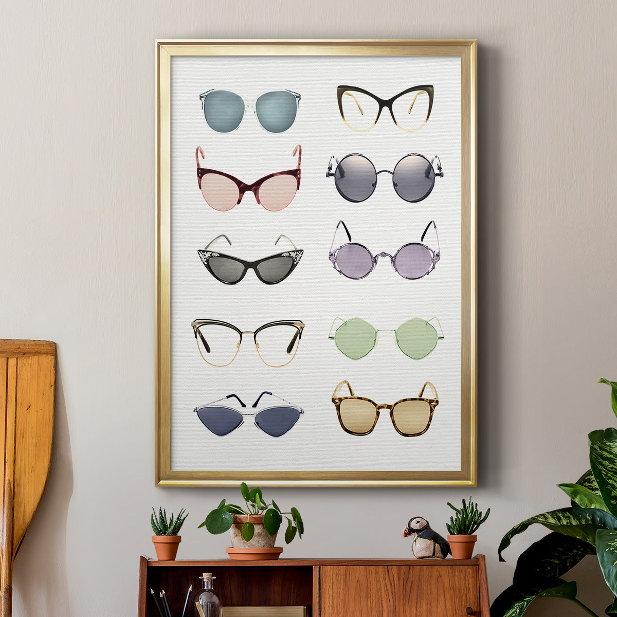 Vintage Glasses I - Modern Framed Canvas Print
