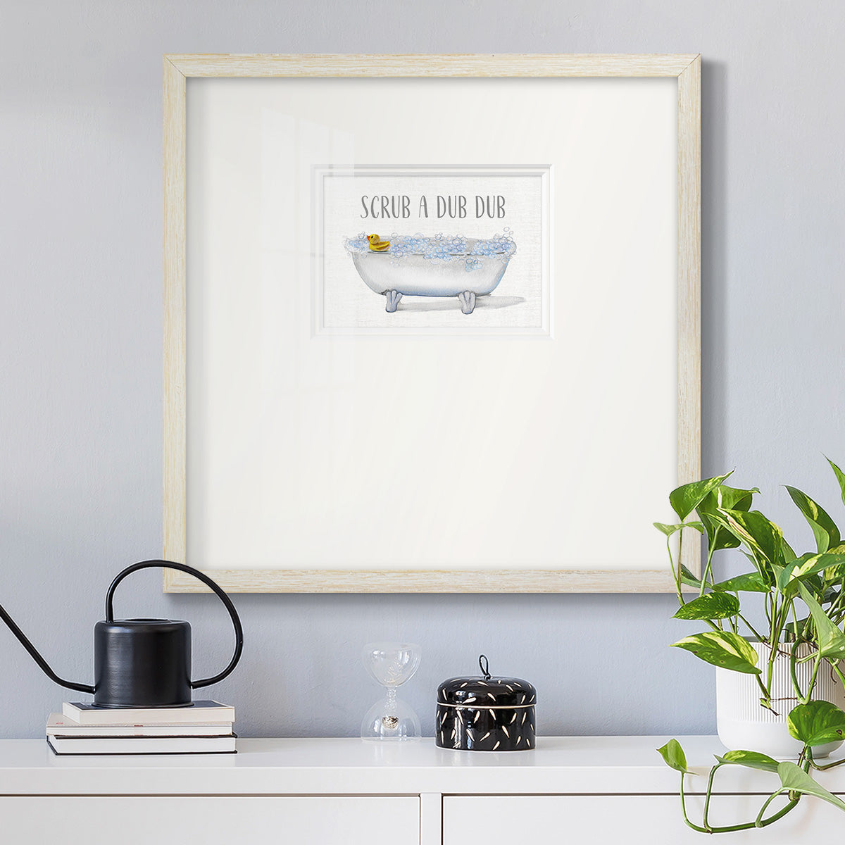 Scrub a Dub Premium Framed Print Double Matboard