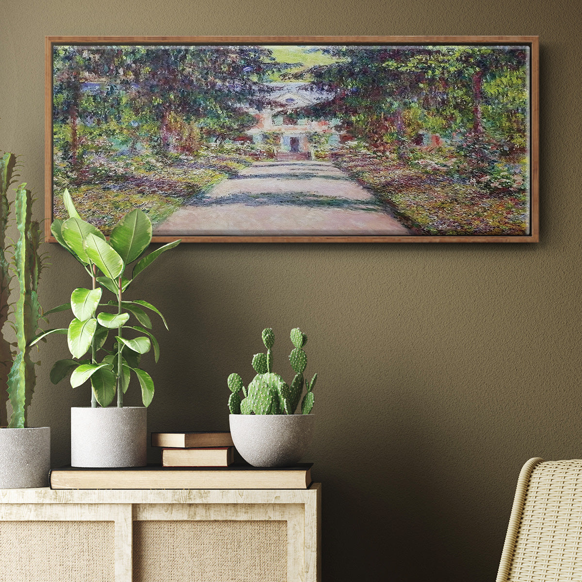 Pathway in Monet's Garden at Giverny, 1900 - Floater Framed Canvas Print