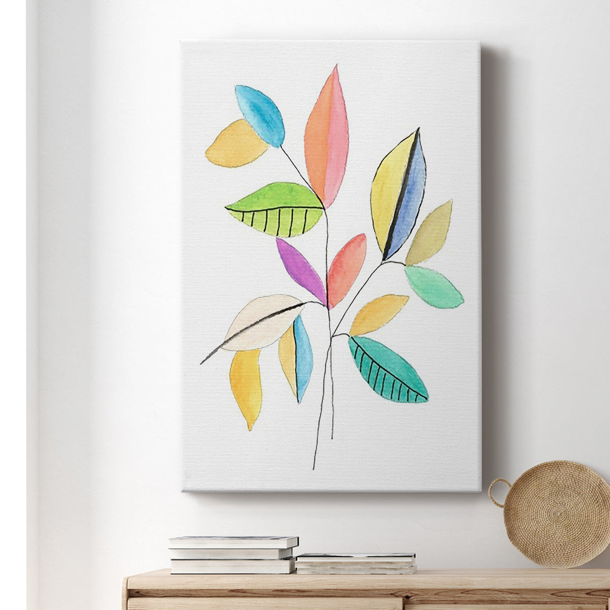 Color Pop Leaves I - Canvas Art Print