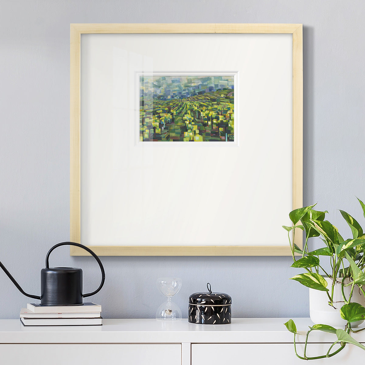 Yellow Grapevines Forever- Premium Framed Print Double Matboard