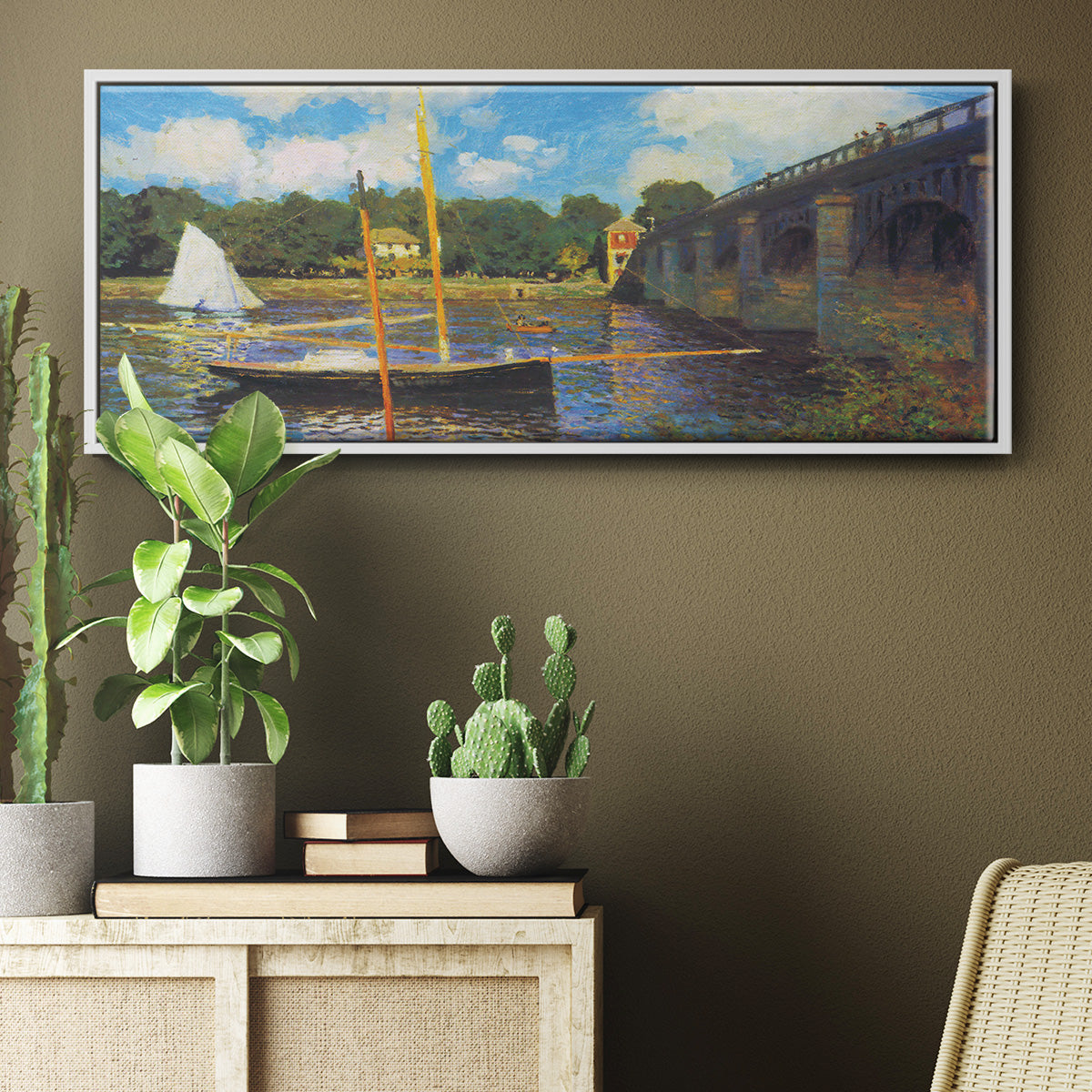 The Road Bridge, Argenteuil - Floater Framed Canvas Print