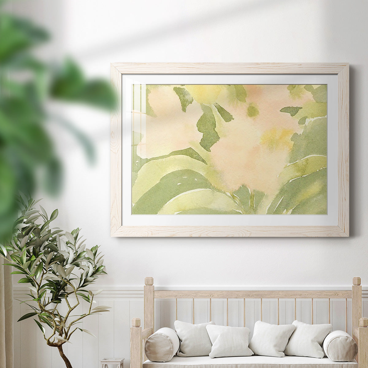 Verdant Floral Abstract II - Barnwood Framed Art Print