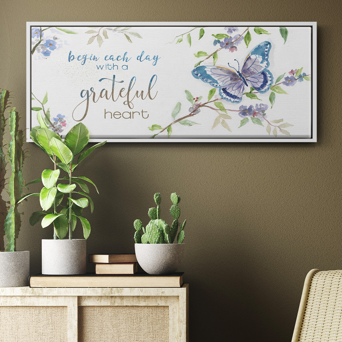Begin Each Day - Floater Framed Canvas Print