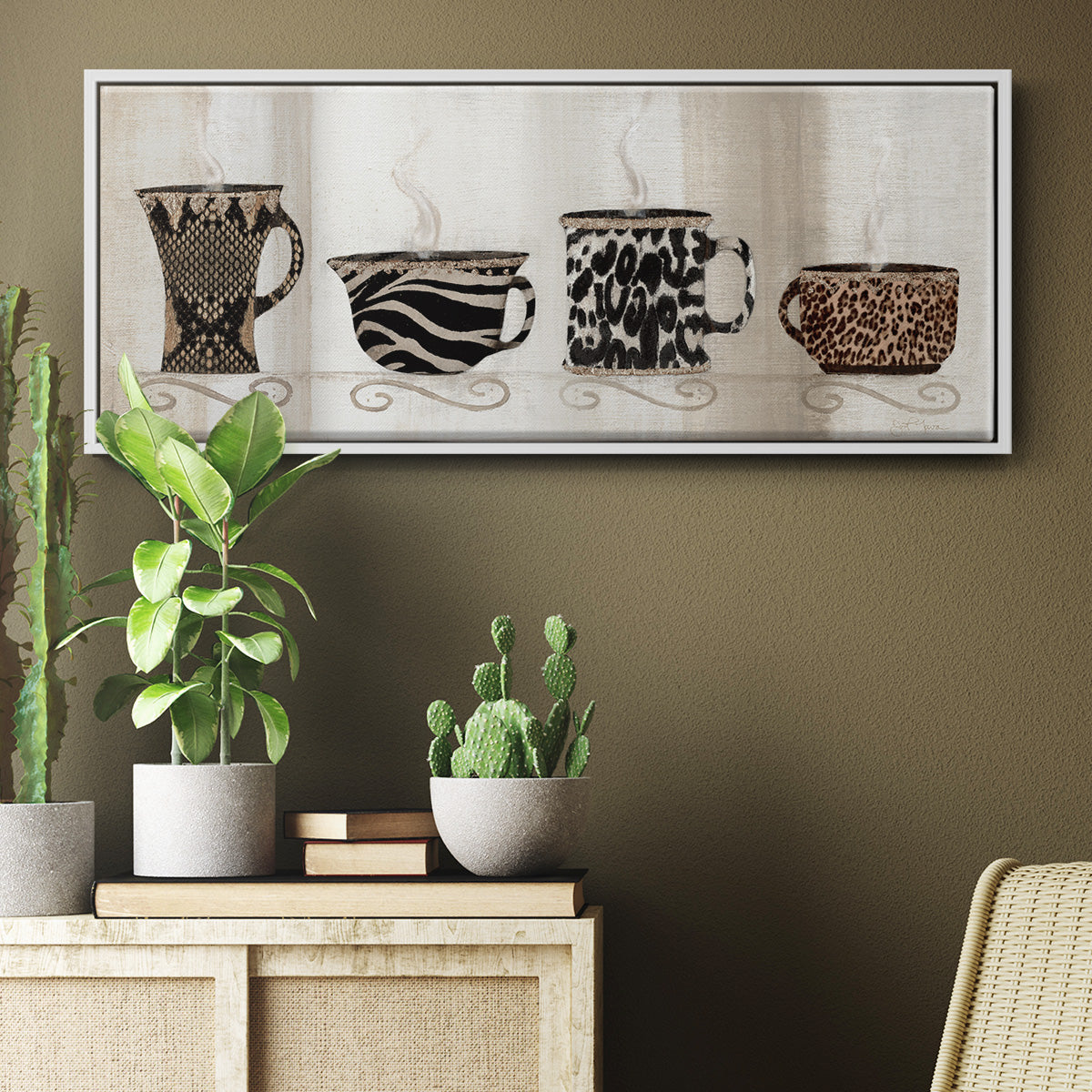 Coffee Skins II - Floater Framed Canvas Print