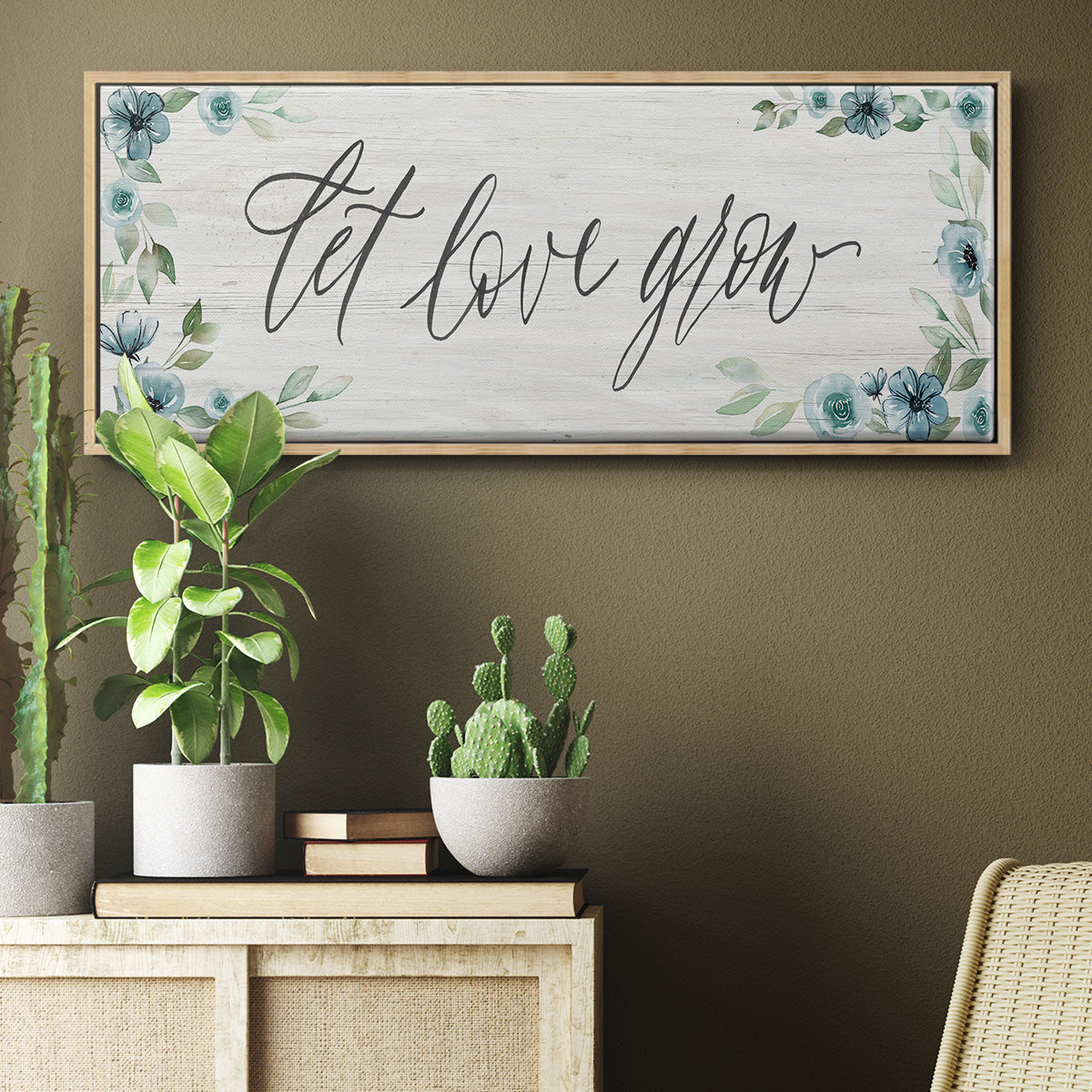 Let Love Grow - Floater Framed Canvas Print