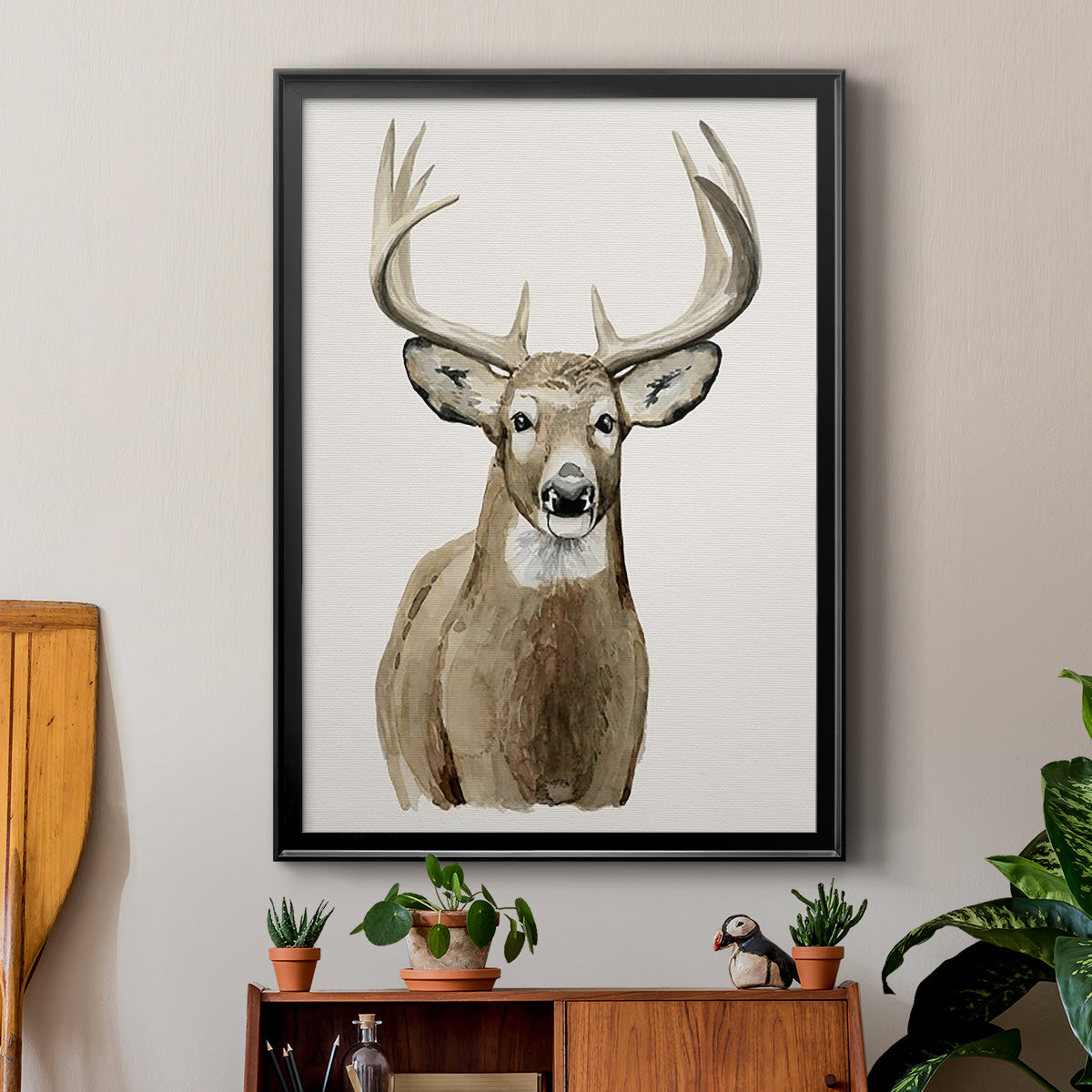 Handsome Whitetail II - Modern Framed Canvas Print