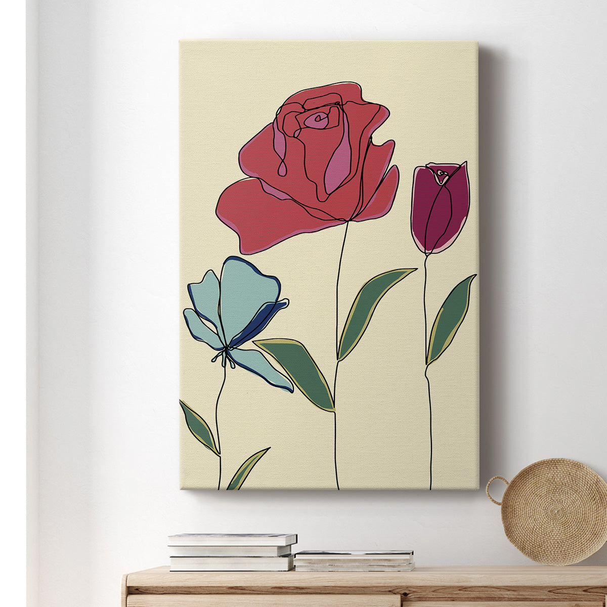 Colored Floral I - Canvas Art Print