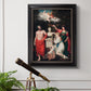 Classical allegorical painting honoring Linnaeus by Robert John Thornton in an ornate black frame with gilded inner detail displayed in a light-toned interior setting.