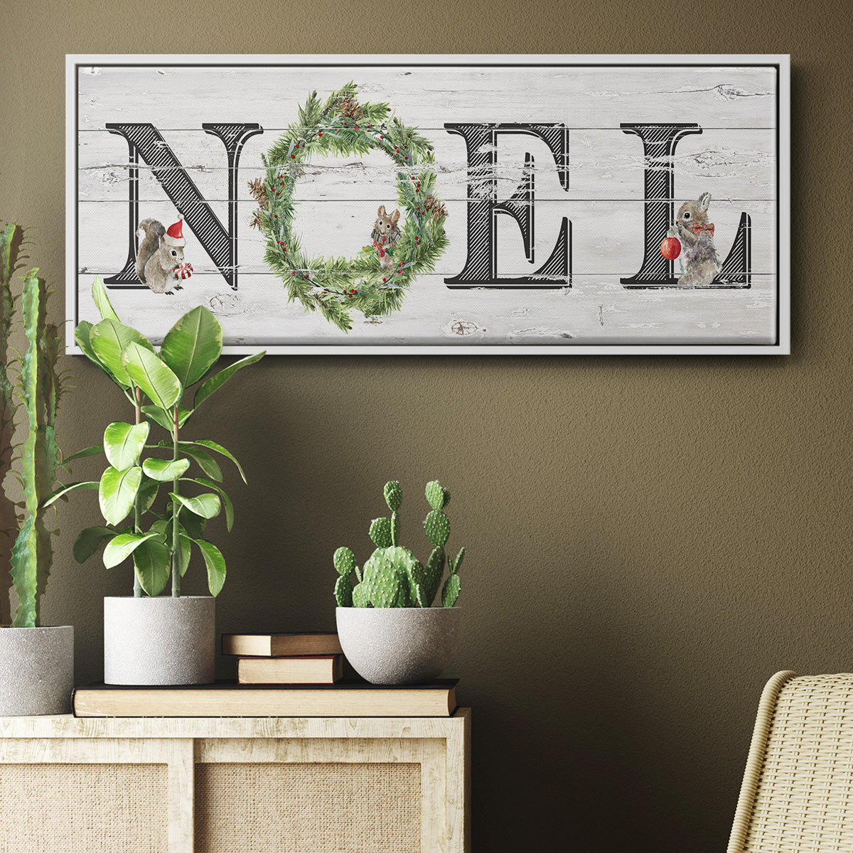 Farmhouse Noel - Floater Framed Canvas Print