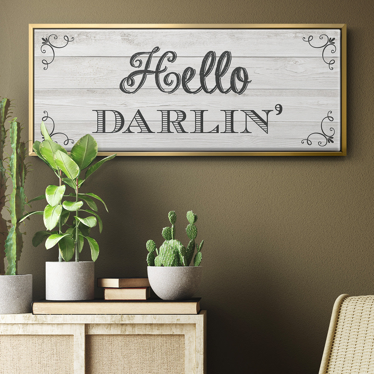 Hello Darlin' - Floater Framed Canvas Print