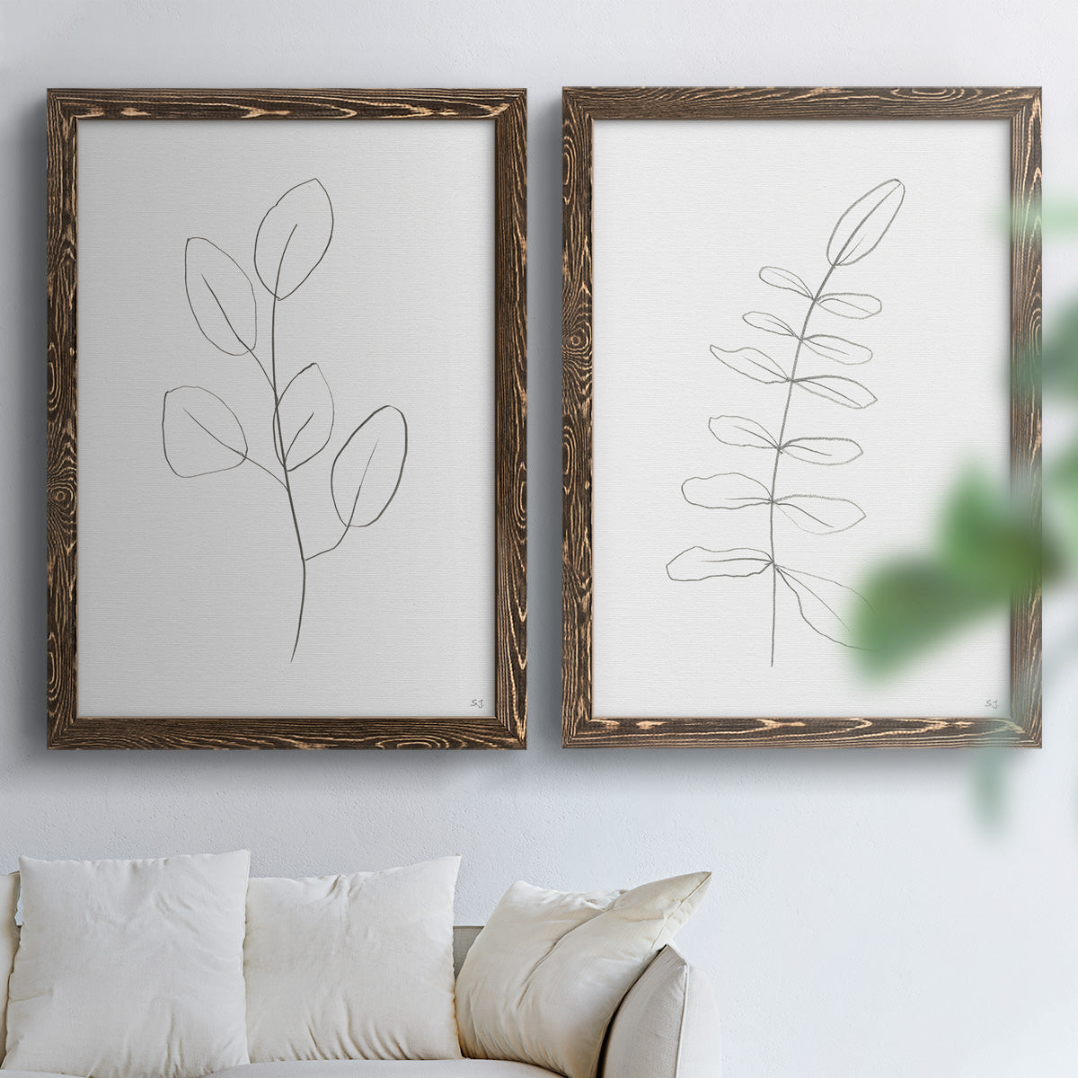 Botanical Gesture III - Premium Framed Canvas 2 Piece Set - Ready to Hang