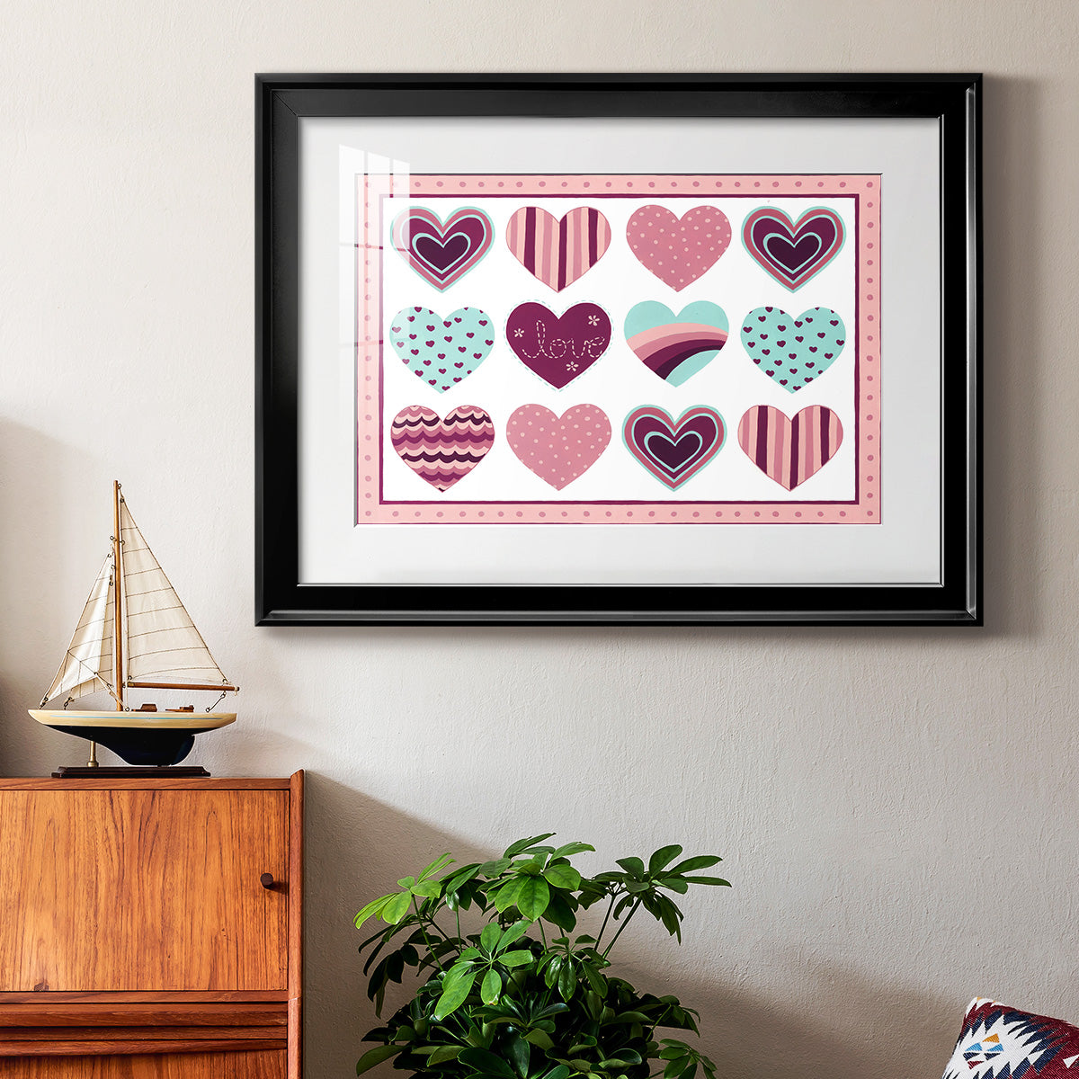 Sweet Valentine Collection A - Modern Framed Art Print